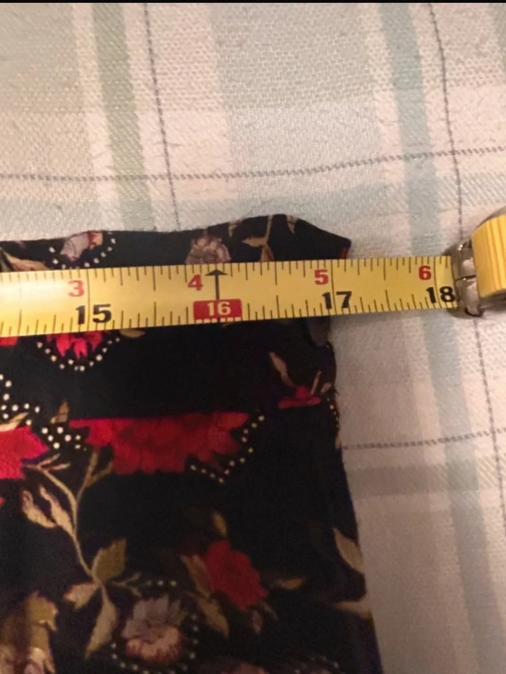 Susan Bristol Black Midi Skirt with Red Floral Print